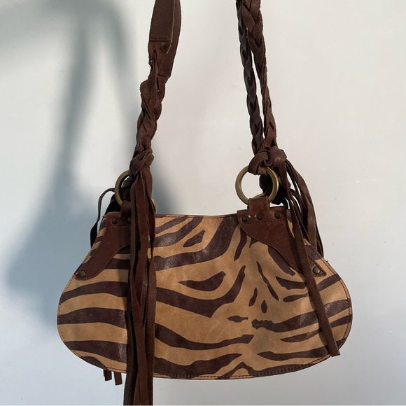Leather Animal Print Italian Bag - Picture 6 of 6